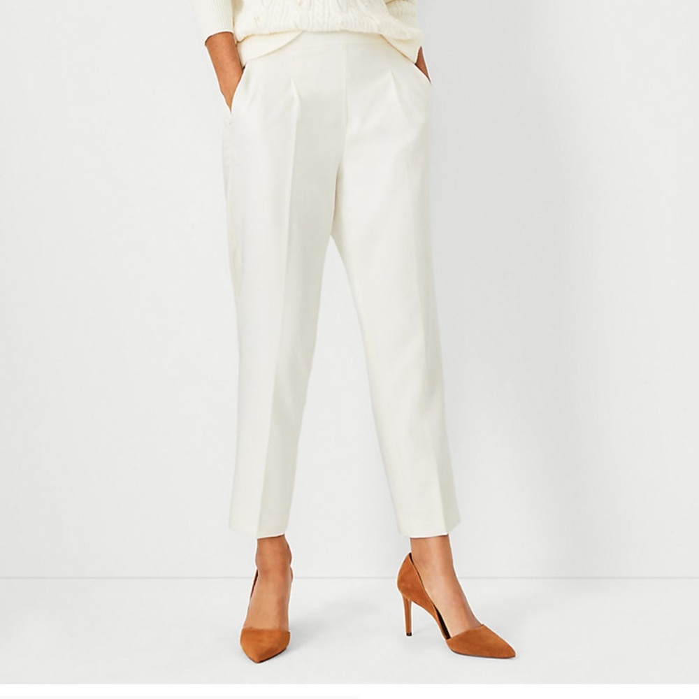 Ann Taylor East Ankle Pant - Winter White Size L